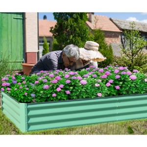 Sevobal Planters Raised Garden Bed Outdoor Planter Garden Boxes Large Planter Box for Garden Vegetable Fruit Flower, Green, 94.49"*47.25"*11.81" - 1 of 4