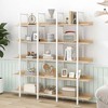 MAYEERTY 5 Tier Bookcase Open Shelf Vintage Industrial MDF White Metal Frame Oak - 2 of 4