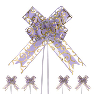 Unique Bargains Plastic Durable Glossy Multipurpose Ribbon Large Pull Bows 10 Pcs