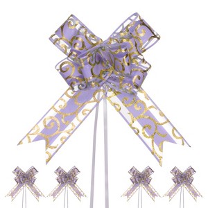 Unique Bargains Plastic Durable Glossy Multipurpose Ribbon Large Pull Bows 10 Pcs - 1 of 4