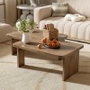 41" Modern Wooden Coffee Table Combination Set,Coffee Table With Wood Grain Veneer,Splicing Design Rectangle Coffee Table-Cuddlewood - 2 of 4