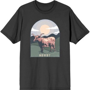 Western Cow Howdy Adult Short Sleeve Tee - 1 of 2