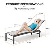Crestlive Products Outdoor Pool Lounger Aluminum All-weather Adjustable Chaise Lounge Chair (Earth) - 3 of 4