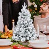 Hrinhom 3FT Flocked Christmas Tree,Small Snowy Holiday Tree with Pine Cones,Red Berries - 3 of 4