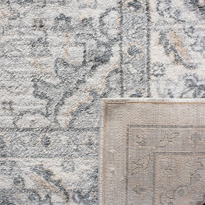 Isabella 36" Light Grey & Cream Oriental Synthetic Rug