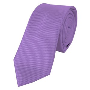 Men's Solid Color Microfiber Poly Woven Slim 2.25 Inch Wide And 57 Inch Long Necktie - 1 of 4