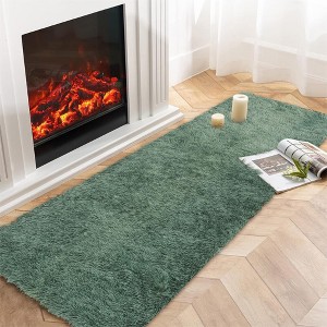 Luxury Modern Plush Fluffy Velvet Rug 5 x 8 ft, Faux Wool Rugs with  Non-Slip & Washable,for Bedroom Living Room Nursery - 1 of 4