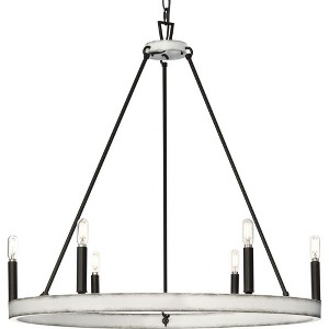 Progress Lighting Galloway 6-Light Chandelier, Matte Black, No Shade - 1 of 4