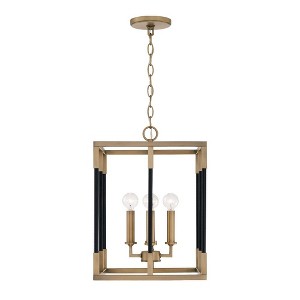 Capital Lighting Bleeker 4 - Light Chandelier in  Aged Brass, Black - 1 of 4