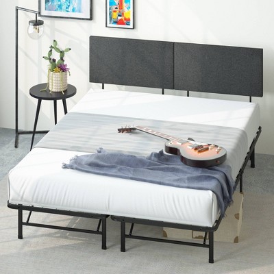 California King Smartbase With Upholstered Headboard Bed Black Zinus Target