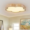 LLHZSY 19 3/10" Natural Wood Flower-Shaped LED Flush Mount Ceiling Light, Modern Nordic Style Decorative Light Fixture - 2 of 4