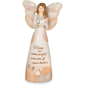 Pavilion Gift Company - Nurse - 6" Angel Holding Clip Board & Stethoscope with Bird - Decorative Objects - 1 of 3