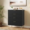 TackView 4 Drawer Dresser for Bedroom, Fluted Wave Pattern Tall Chest with Drawers,Modern Storage Cabinet,Closet Dresser & TV Stand for Living Room - 2 of 4