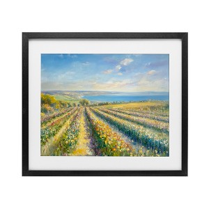 Stupell Industries Rows Of Flowers Landscape Framed Print Under Glass - 1 of 4