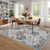 Trellis Washable Area Rug Non-Slip Indoor Rugs for Living Room, Low Pile Stain-Resistant Oriental Accent Throw Carpet - 3 of 4