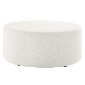 Modway Callum Large 38 in. Round Woven Heathered Fabric Upholstered Ottoman - 1 of 4