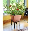 ACHLA Designs 23"x16.25" Indoor/Outdoor Square Galvanized Steel Flower Box with Black Wrought Iron Plant Stand Copper Plated - 2 of 4