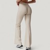 Anna-Kaci Active Women's High Waist Flare Lounge Pants with Smooth Woven Fabric and Fitted Contoured Silhouette - 3 of 4