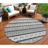 Gray Charcoal And Silver Quatrefoil Washable Indoor Outdoor Area Rug - 2 of 4