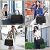 Laptop Bag for Women 15.6 inch Leather Tote Bag 2pcs Set Professional Work Bag with Clutch, Black - 4 of 4