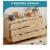 Modern Chest of Drawers Fluted 6 Drawer Dressers Wooden Dresser with Metal Handle for Bedroom Closet Living Room Oak - 4 of 4