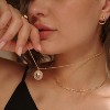Layered Heart Necklace, Handmade 18K Gold Plated Dainty Choker With Arrow Bar Pendant for Women - 3 of 4