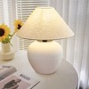 POWLIG 15.75-in White Porcelain LED Table Lamps with Fabric Lamp Shade - 3 of 4