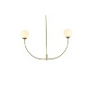 Elegant Lighting Lyle Flush Mount in Black with Frosted Glass Globe - 3 of 4