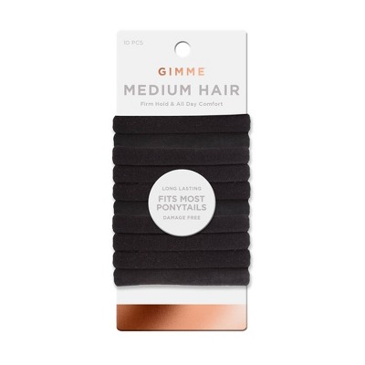 Gimme Beauty Medium Hair Tie Bands - Black - 10ct