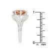 Slickblue Champagne Cocktail Ring for Women – Rhodium-Plated with Round Cubic Zirconia Halo, Size Options 5-10 - 4 of 4