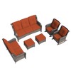 UPTION 6-Piece Wicker Outdoor Patio Conversation Set - 3 of 4