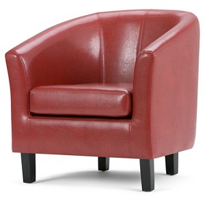 Parker Tub Chair Red Faux Leather - Wyndenhall