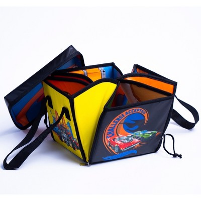 Hot Wheels ZipBin Orange Storage Case with Racetrack Playmat