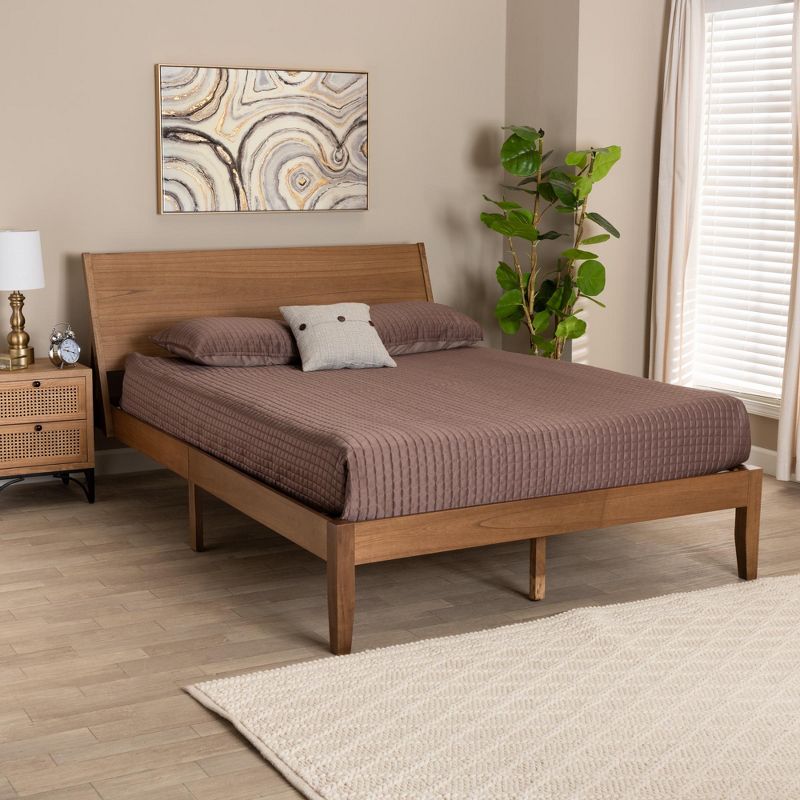 Baxton Studio Eileen Mid-Century Transitional Walnut Brown Finished Wood King Size Platform Bed, 1 of 8