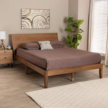 Baxton Studio Eileen Mid-Century Transitional Walnut Brown Finished Wood King Size Platform Bed