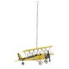 Metal Airplane Wall Decor with Chain Hanger Yellow - Olivia & May - 2 of 4