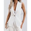 Coolmee Women's Sleeveless Vest Blazer Casual Open Front Single Button Work Office Tops Jacket - 3 of 4
