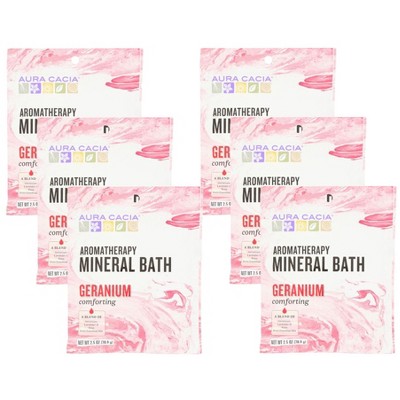 Aura Cacia Geranium Comforting Aromatherapy Mineral Bath - Case of 6/2.5 oz