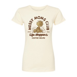 Women's - Peanuts - Messy Moms Club Fitted Graphic T-Shirt - 1 of 4