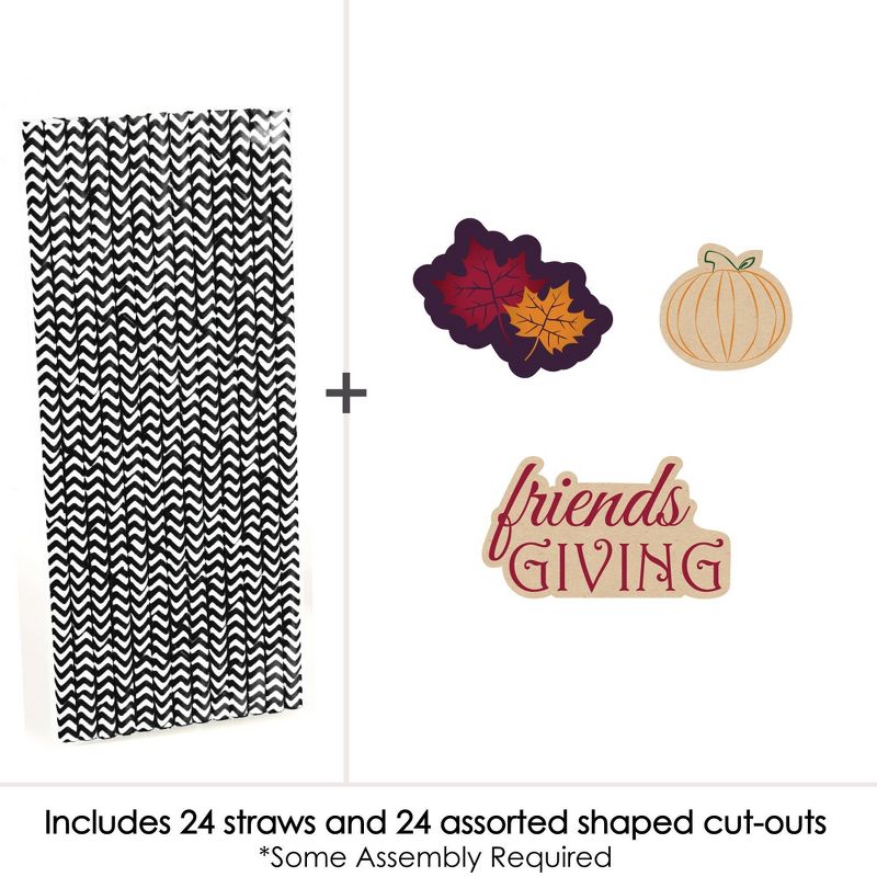 Big Dot of Happiness Friends Thanksgiving Feast - Friendsgiving Paper Straw Decor - Party Striped Decorative Straws - Set of 24, 3 of 8