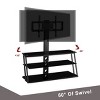 GlasFlength TV Stands and Consoles Modern Swivel Media Console with Height Adjustable Design and Tempered Glass Shelves, Black, 41.3"*16.9"*50.2" - 3 of 4