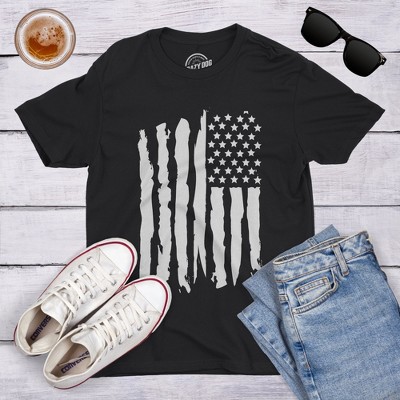 Мужские футболки Crazy Dog T-Shirts, Inc. Mens Vertical Grunge Flag Funny T shirts USA Tees American Novelty Vintage T shirt - Crazy Dog Men's T Shirt For Fourth Of July Black XL — фото 2
