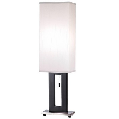 360 Lighting Modern Table Lamp 30" Tall Black Open Rectangle Base Off White Shade for Living Room Family Bedroom Bedside Nightstand Office