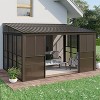 EROMMY 10 Ft. x 14 Ft. Wall Mounted Gazebo, All-Season Patio Gazebo Sunroom with Side Door, Outdoor Permanent Sunroom - 2 of 4