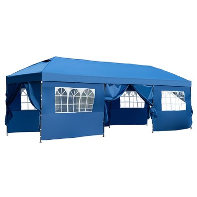 YOOCOZZ 10'x30' Heavy-Duty Pop-Up Canopy - Includes Sidewalls & Wheeled Bag - Navy