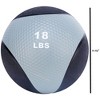 Signature Fitness Weighted Medicine Ball Strength Training Full Body Workout Home Gym Rubber Slam Ball Fitness Equipment, 18 Pound, Black/Gray - 2 of 4