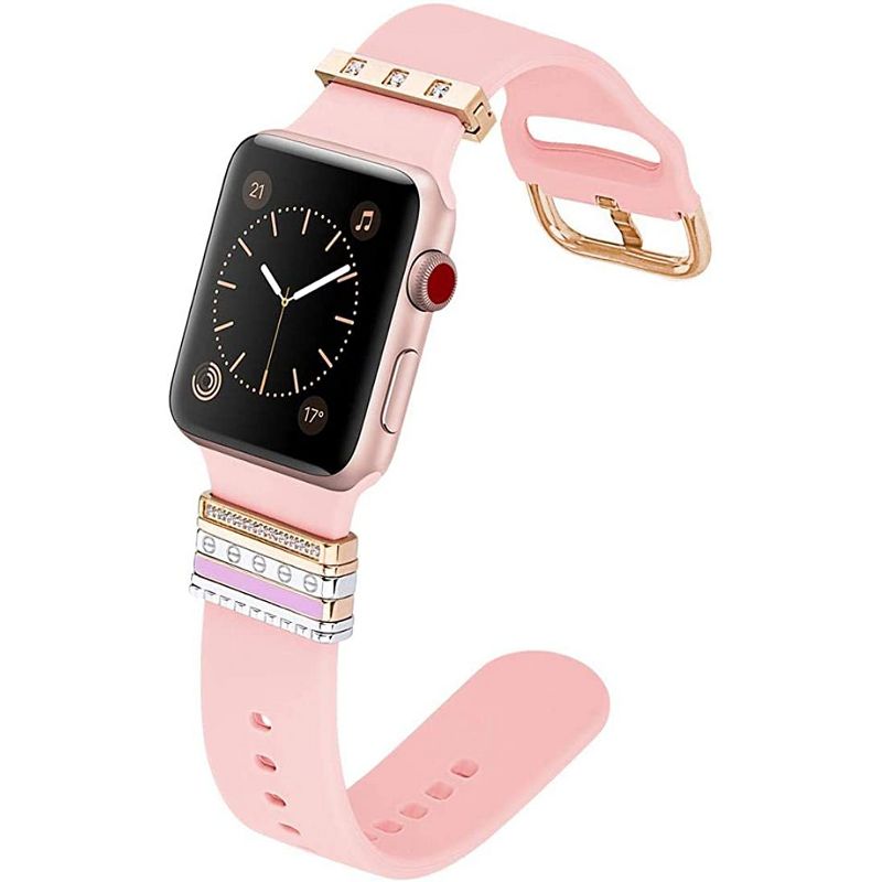 Worryfree Gadgets Apple Watch Band  for Women Girls Teens, Soft Silicone Fancy Sport Strap Replacement Wristbands for iWatch Series 8 7 6 5 4 3 2 1 SE, 1 of 7