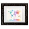 Trademark Fine Art Michael Tompsett Watercolor Political World Map Matted Framed Art - 2 of 4