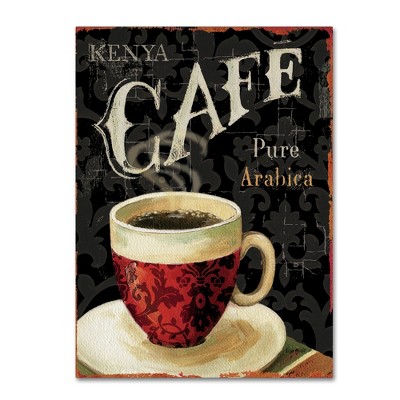 Lisa Audit 'Today's Coffee I' Red and Black Canvas Art