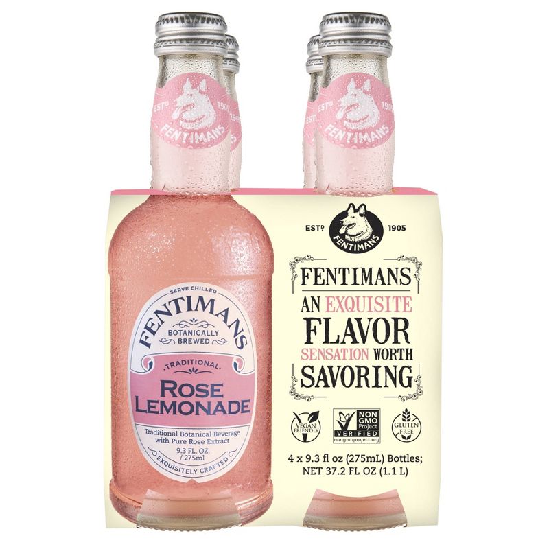 Fentimans Rose Lemonade Glass Bottles - 4pk/9.3 fl oz, 1 of 6